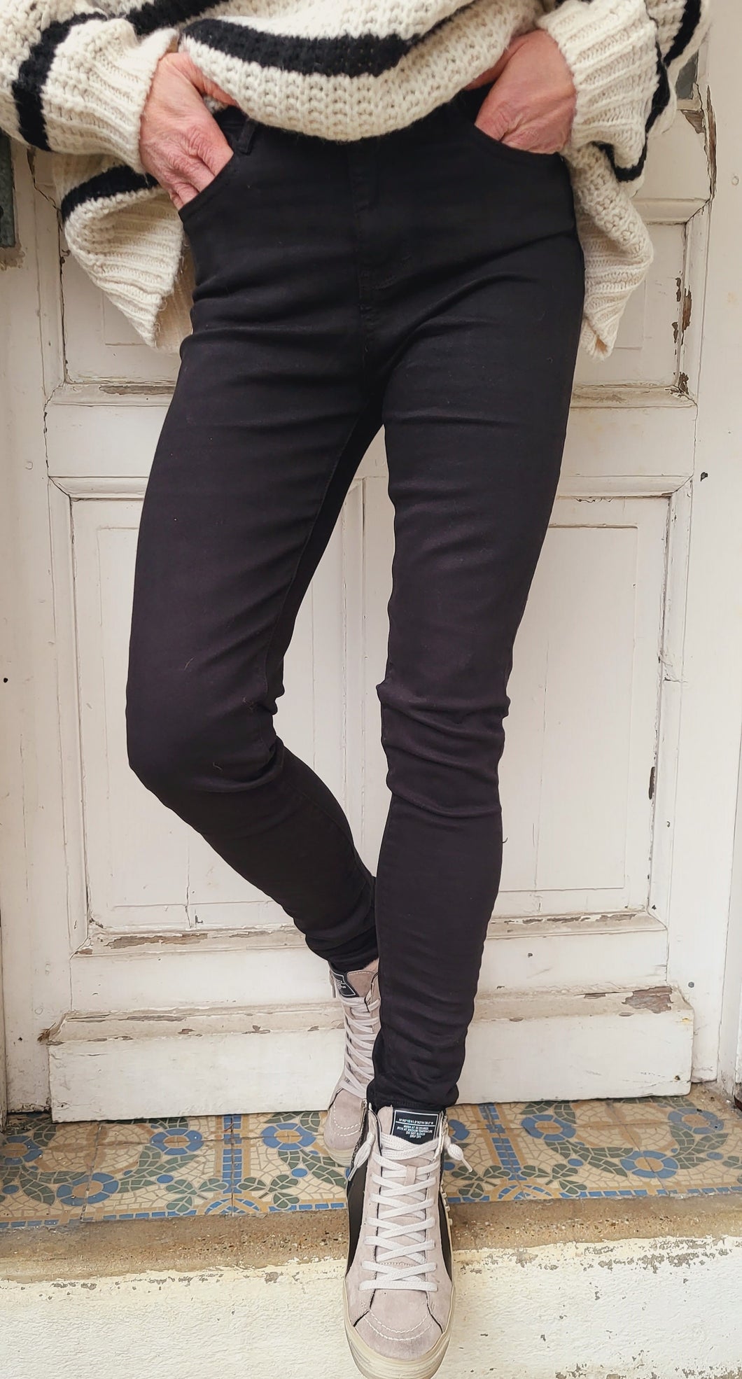 Pantalon slim noir