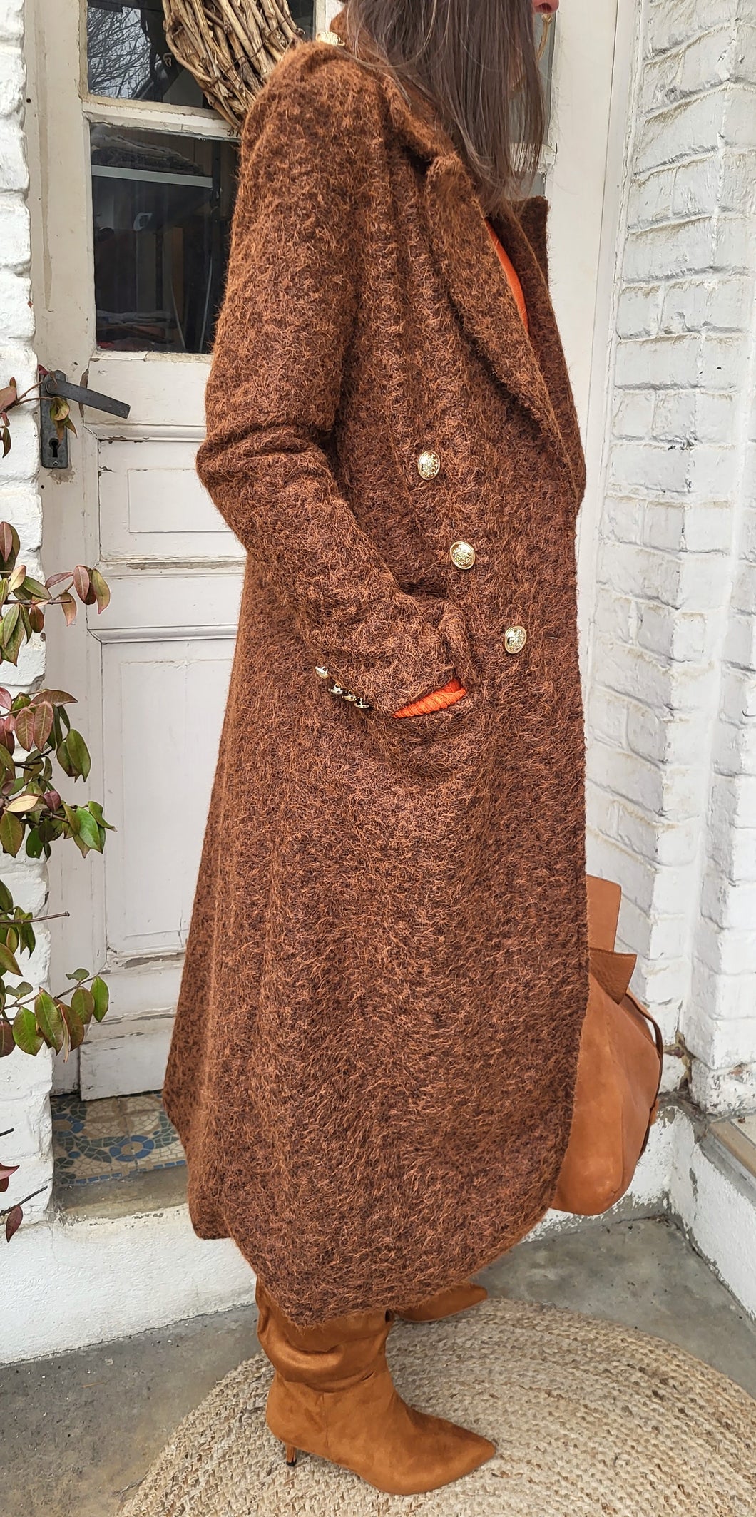 Manteau officier chocolat