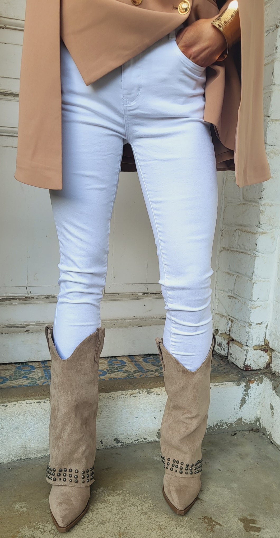 Pantalon slim blanc