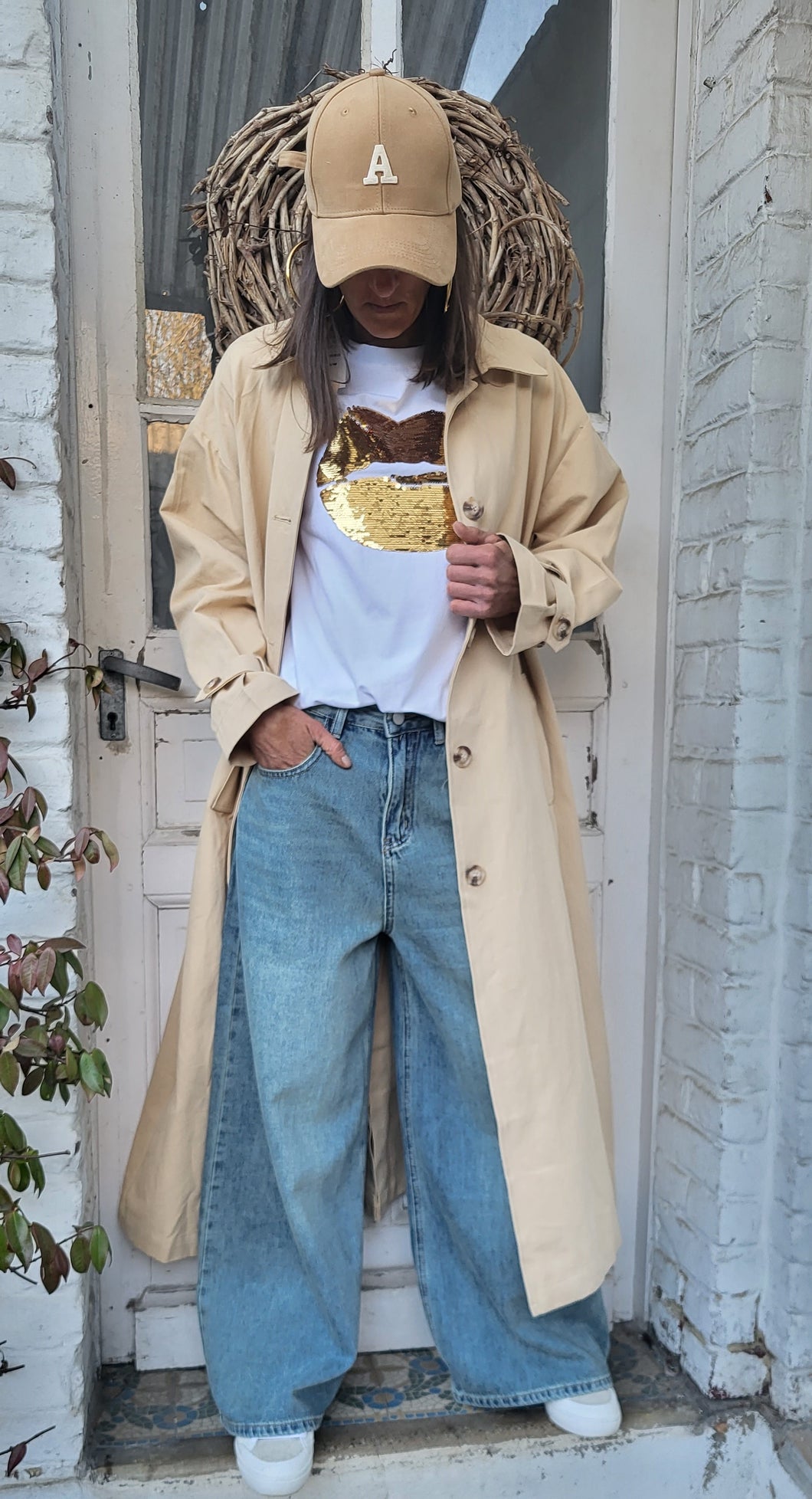 Trench beige retro