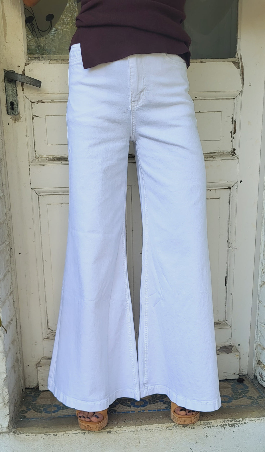 Jean flare blanc
