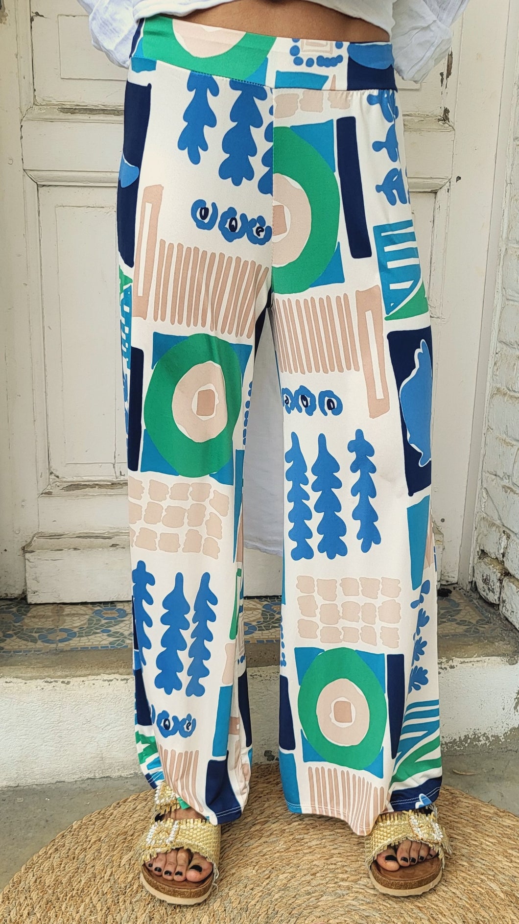 Pantalon Beach orange / Bleu / Rose