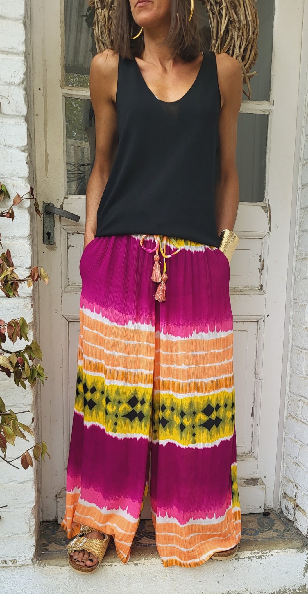 Pantalon fluide kiwi