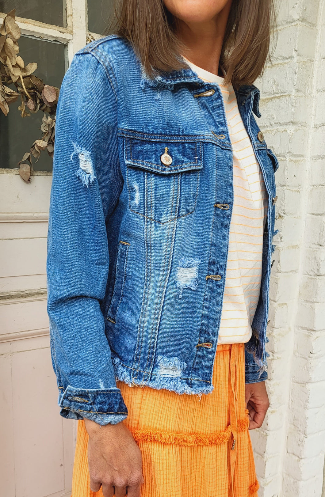 Veste jean destroy
