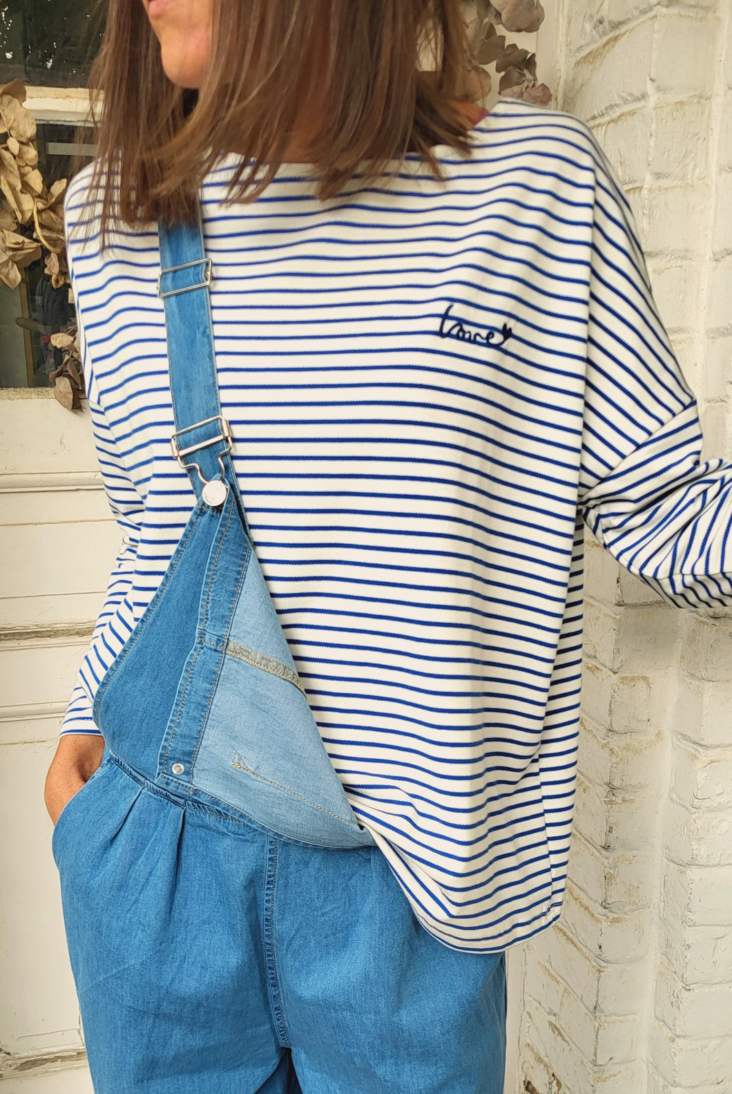 Top marinière Bleu ou Camel