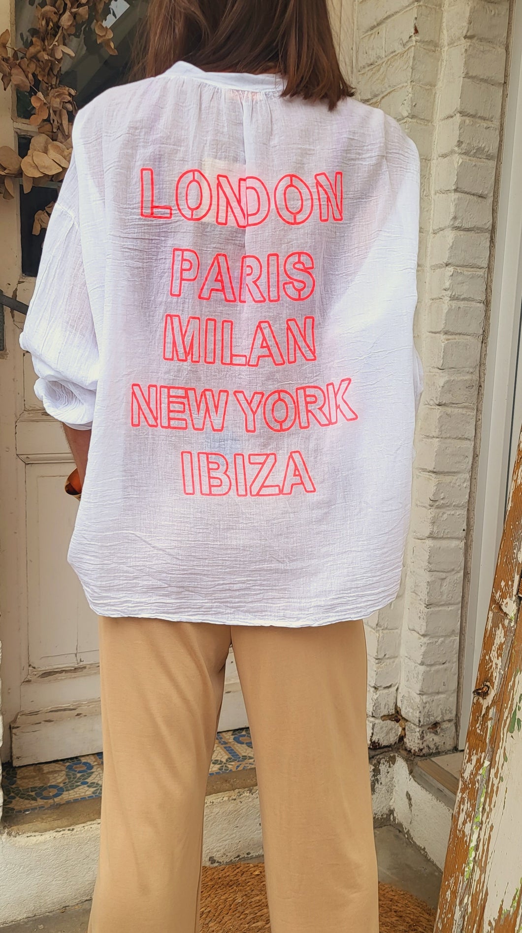 Chemise London Paris Blanc ou Bleu ciel
