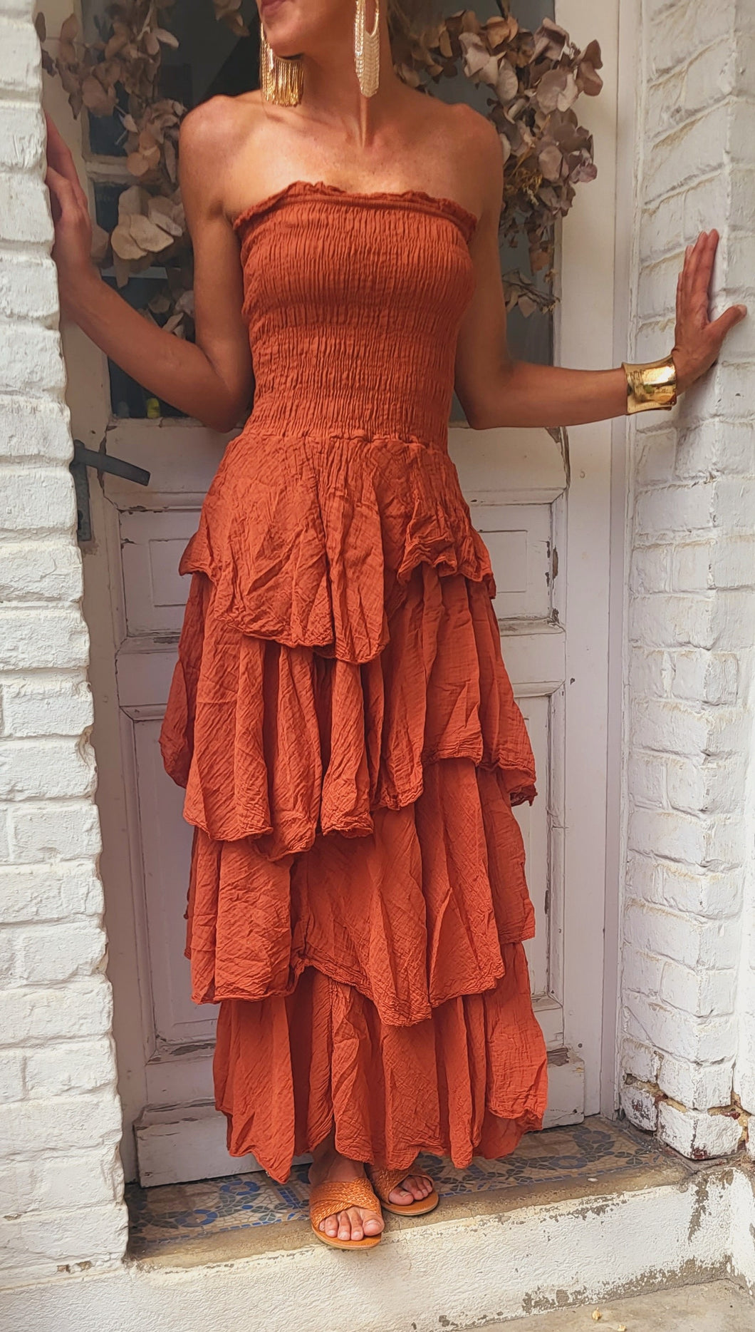 Robe bustier terracota