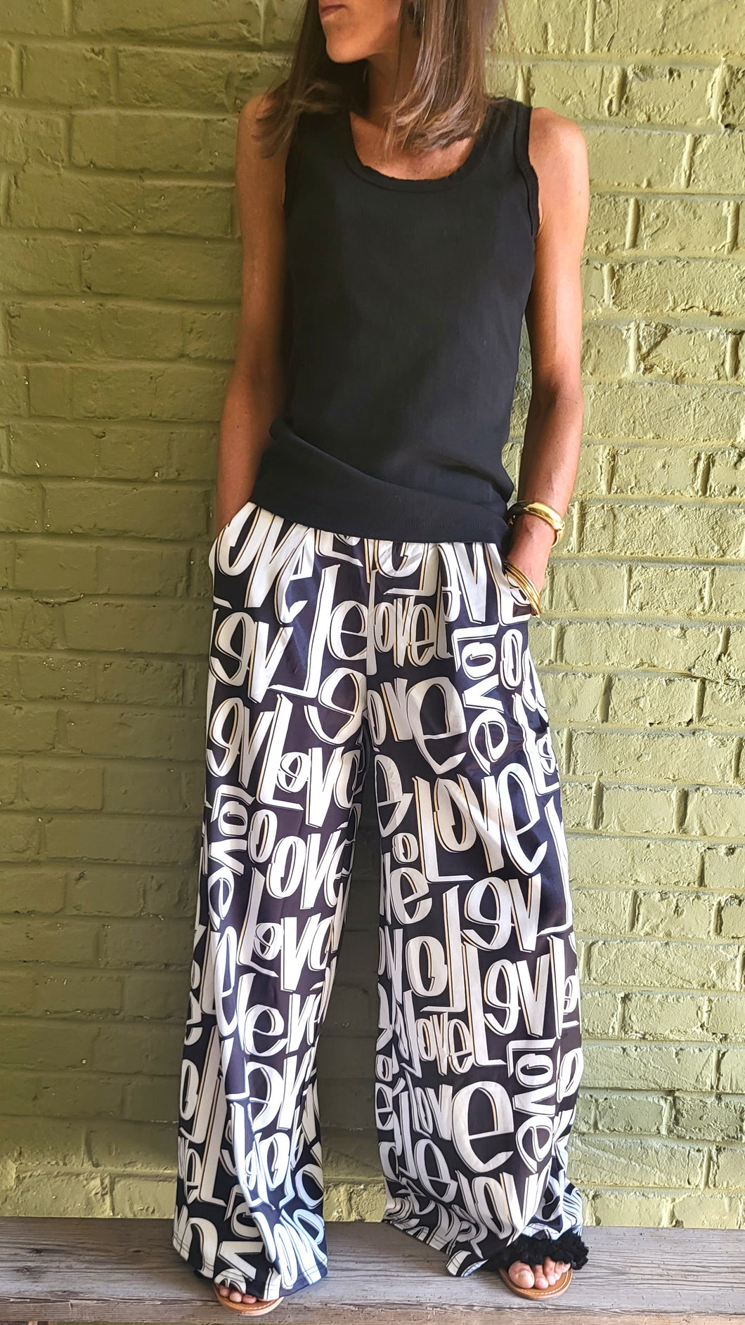 Pantalon imprimé love