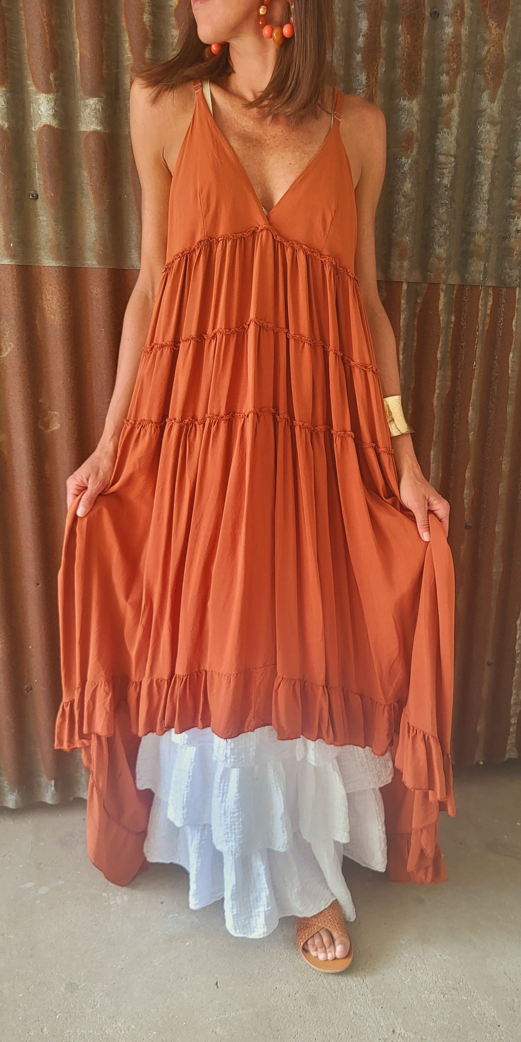 Robe bohême terracotta