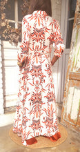 Charger l&#39;image dans la galerie, Robe chemise ramage terracotta
