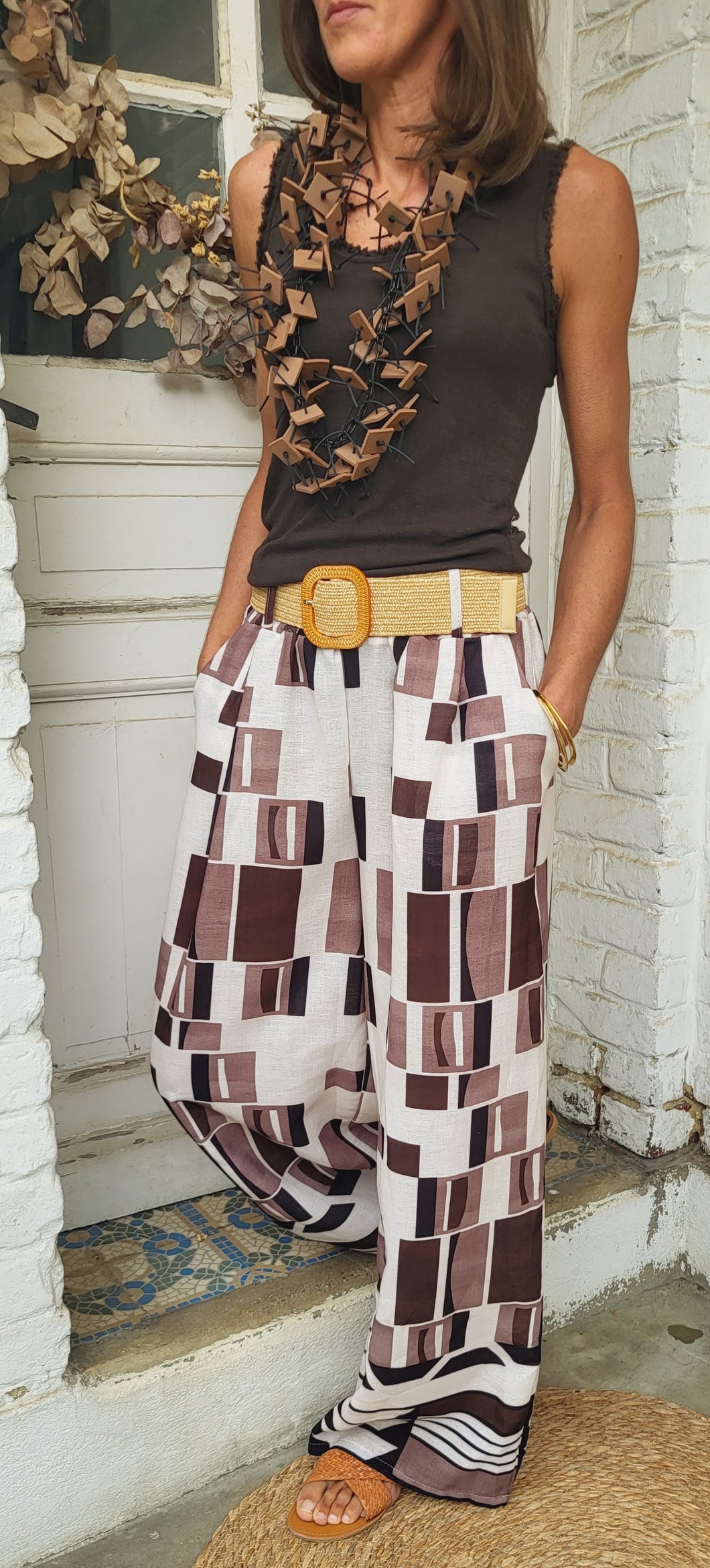 Pantalon imprimé choco moka