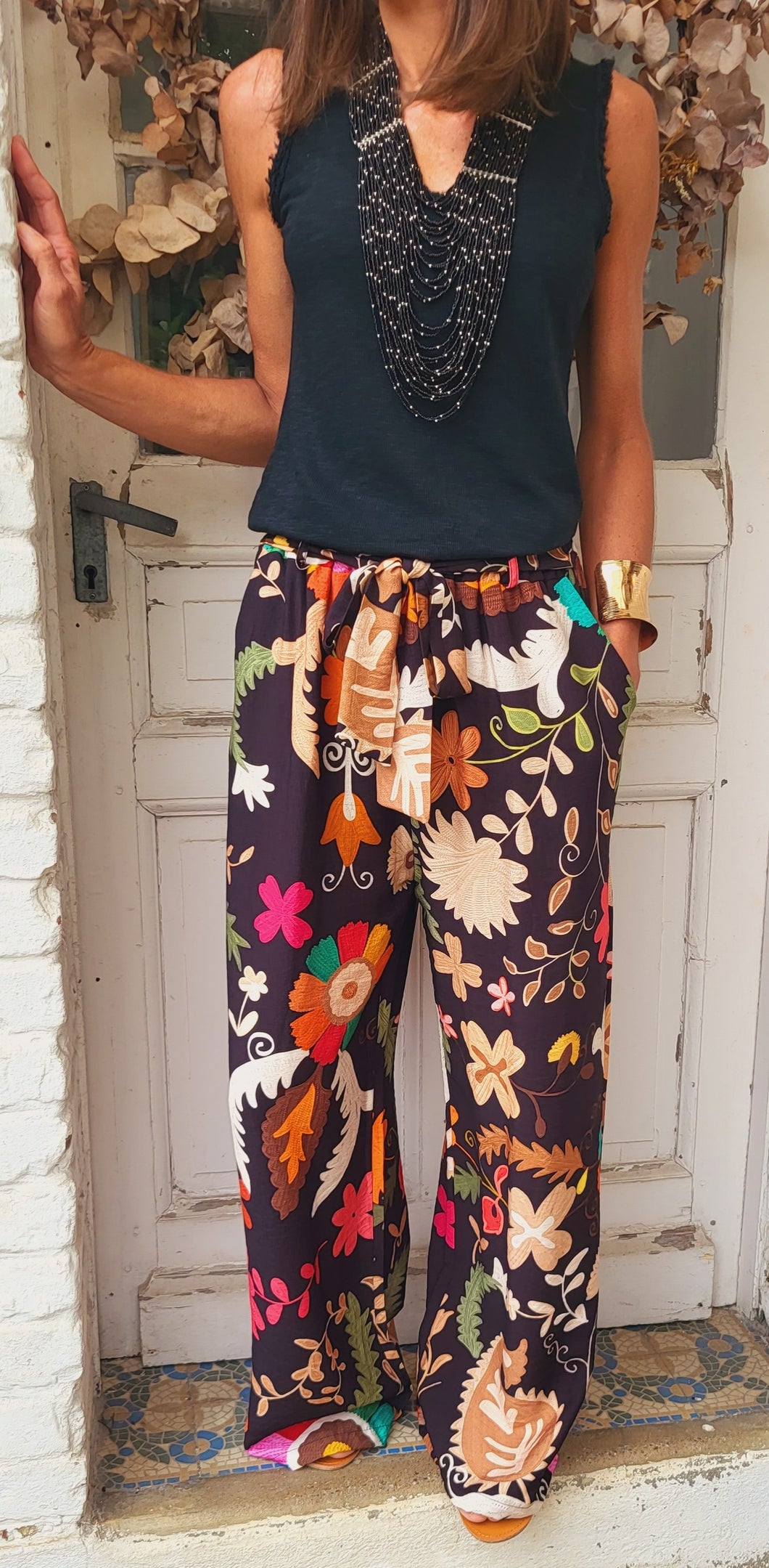 Pantalon flowers colors
