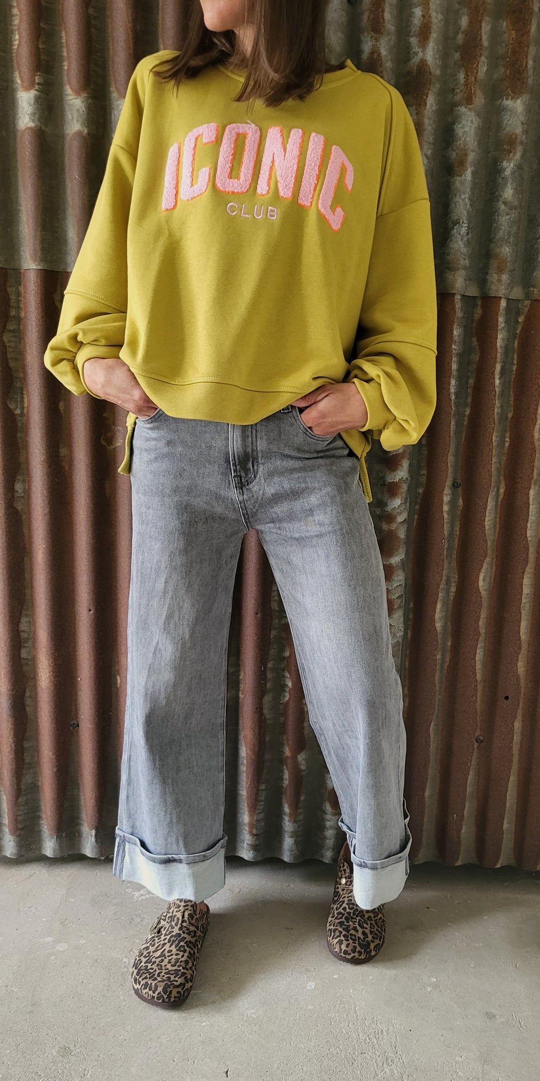 Jean rebords gris