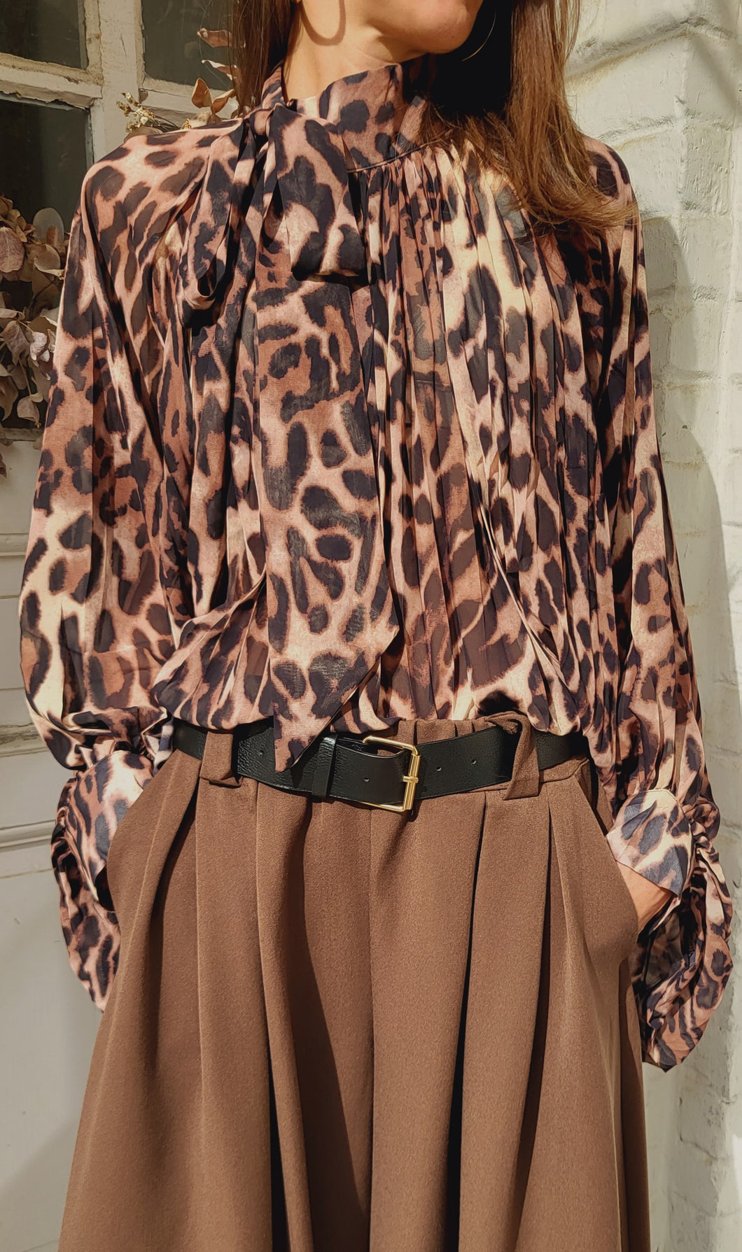 Blouse léo nœud col