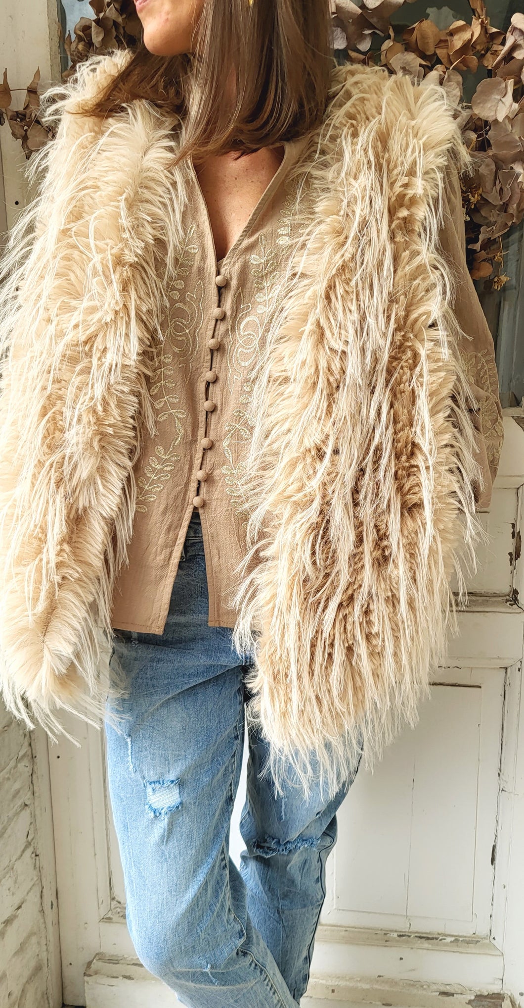 Gilet bohême plumet