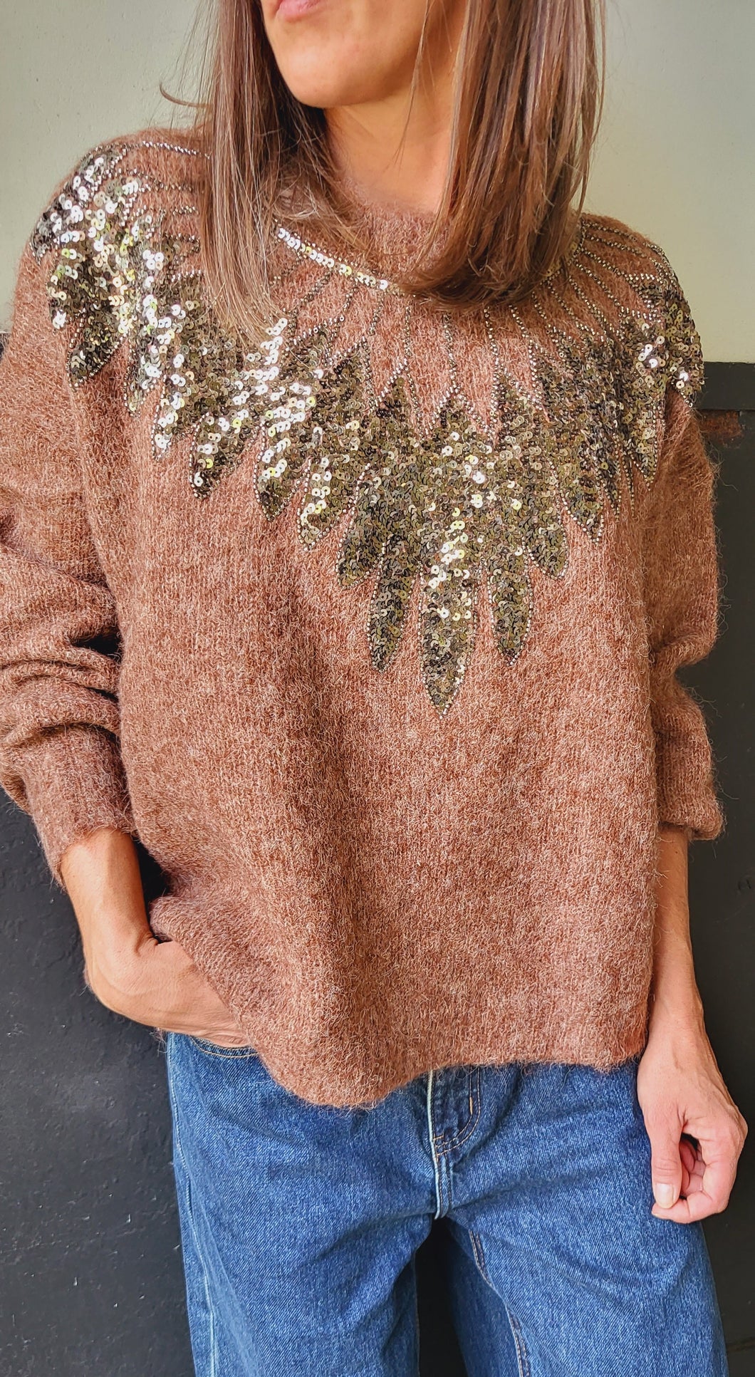 Pull sequins col