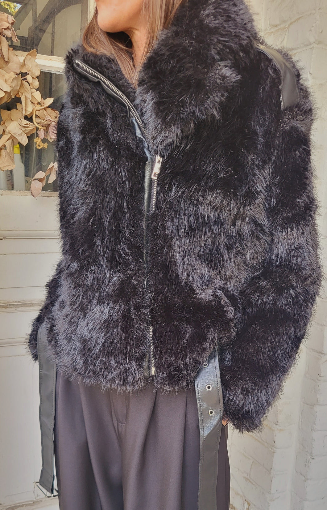 Perfecto fourrure noir