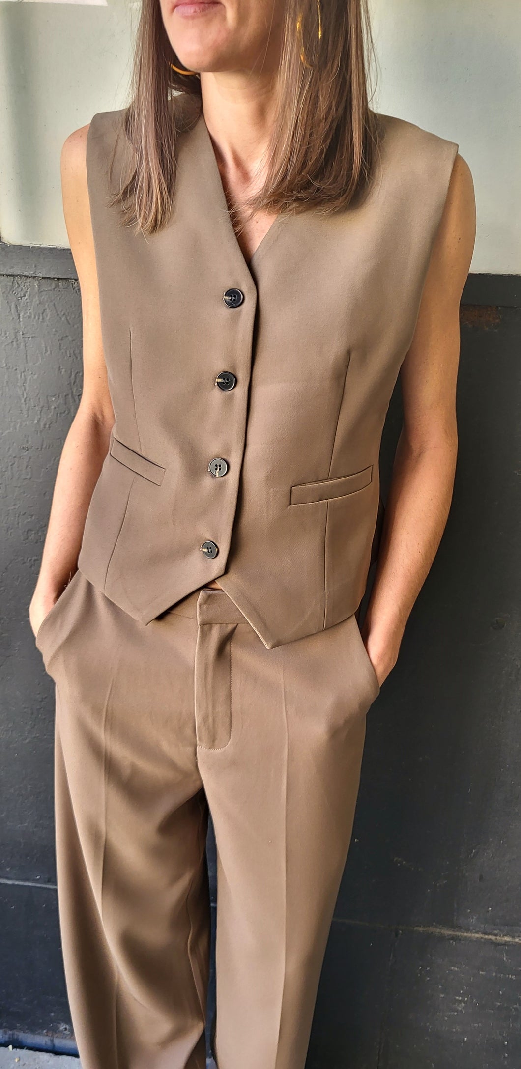 Boléro tailleur moka