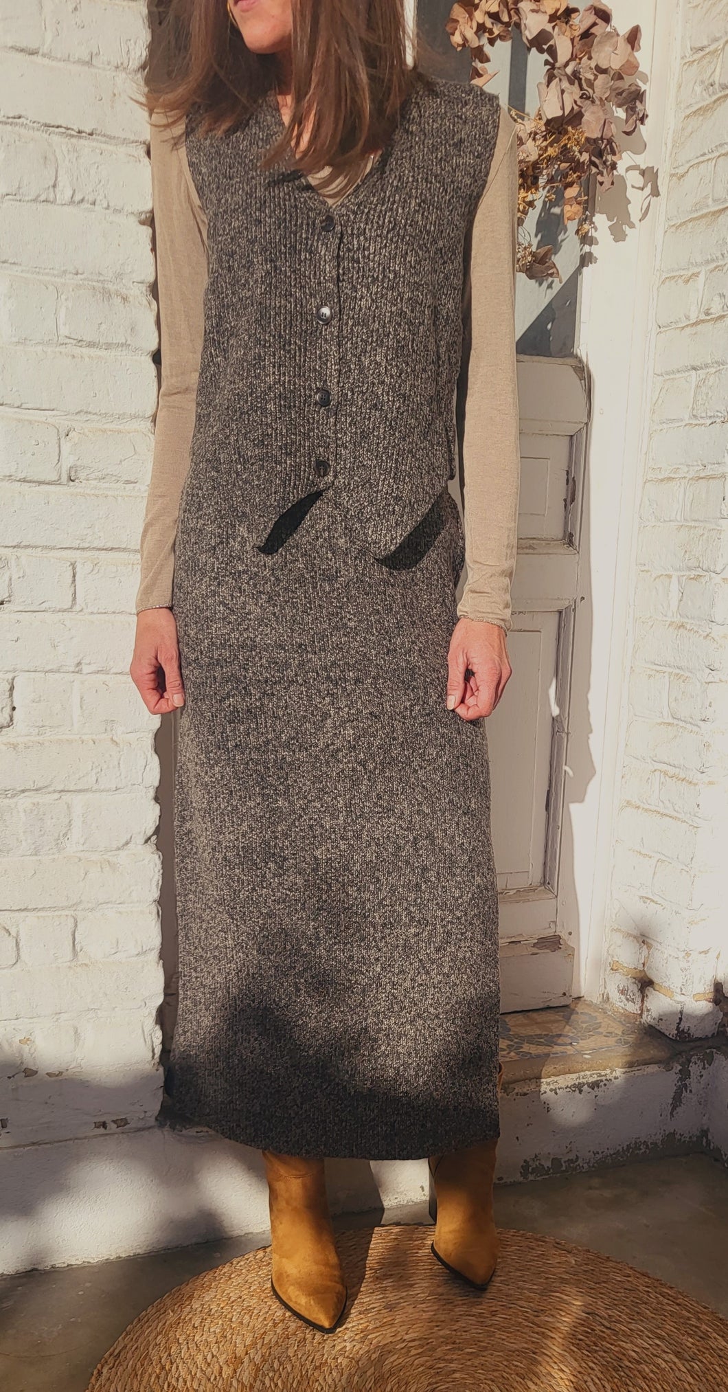 Jupe maille choco chiné