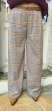 Charger l&#39;image dans la galerie, Pantalon carreaux camel bordeaux
