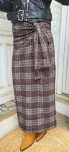 Charger l&#39;image dans la galerie, Jupe carreaux gris bordeaux
