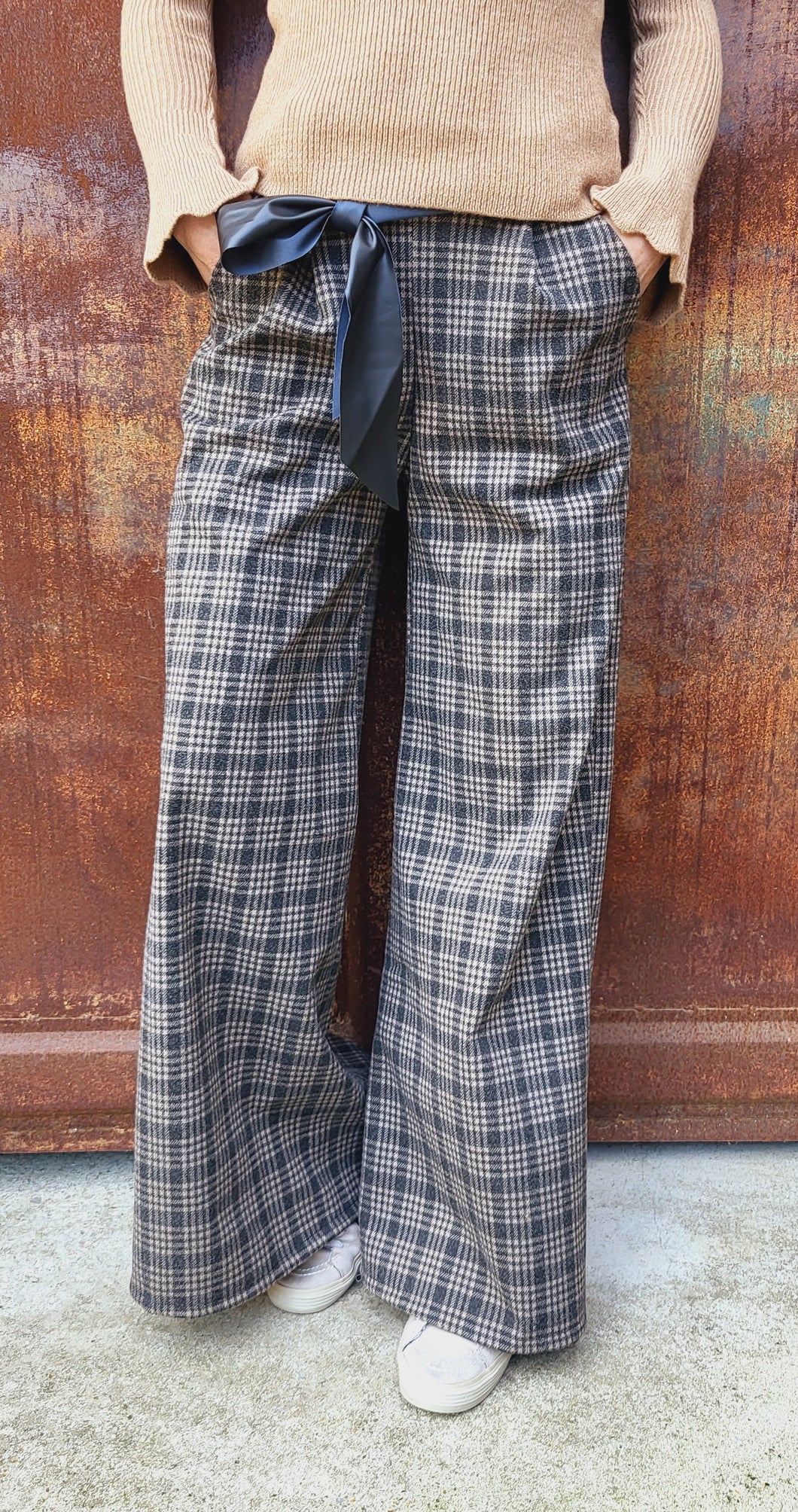 Pantalon carreaux noeud