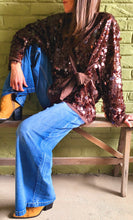 Charger l&#39;image dans la galerie, Gilet gros sequins chocolat ou Vert anis
