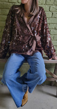 Charger l&#39;image dans la galerie, Gilet gros sequins chocolat ou Vert anis
