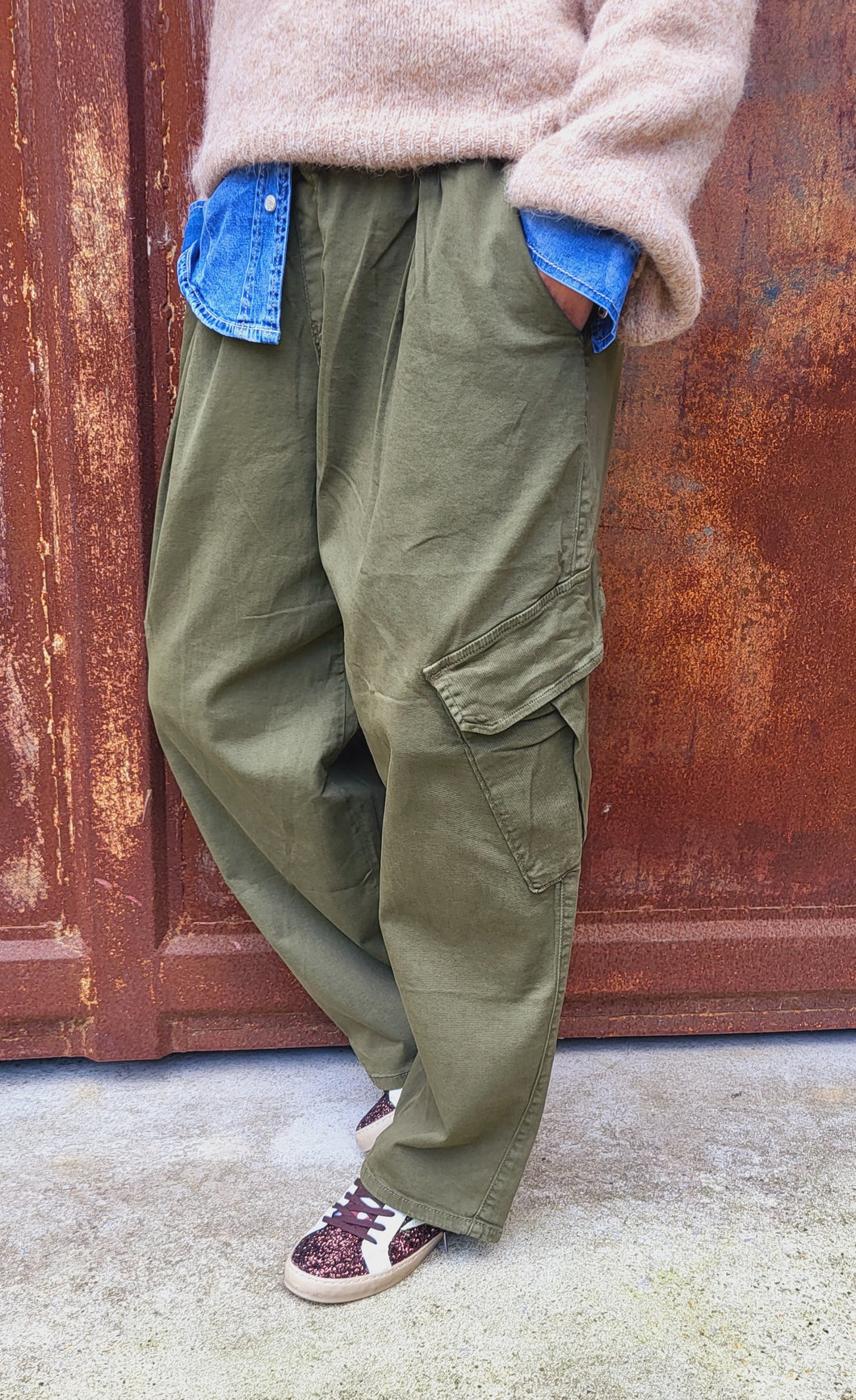 Pantalon baggy kaki