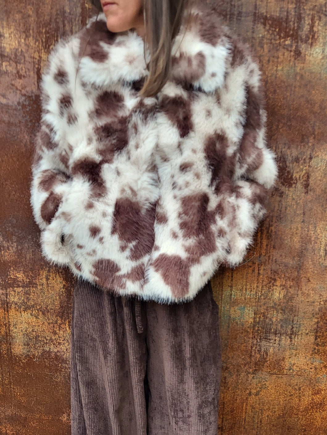 Blouson fourrure vache