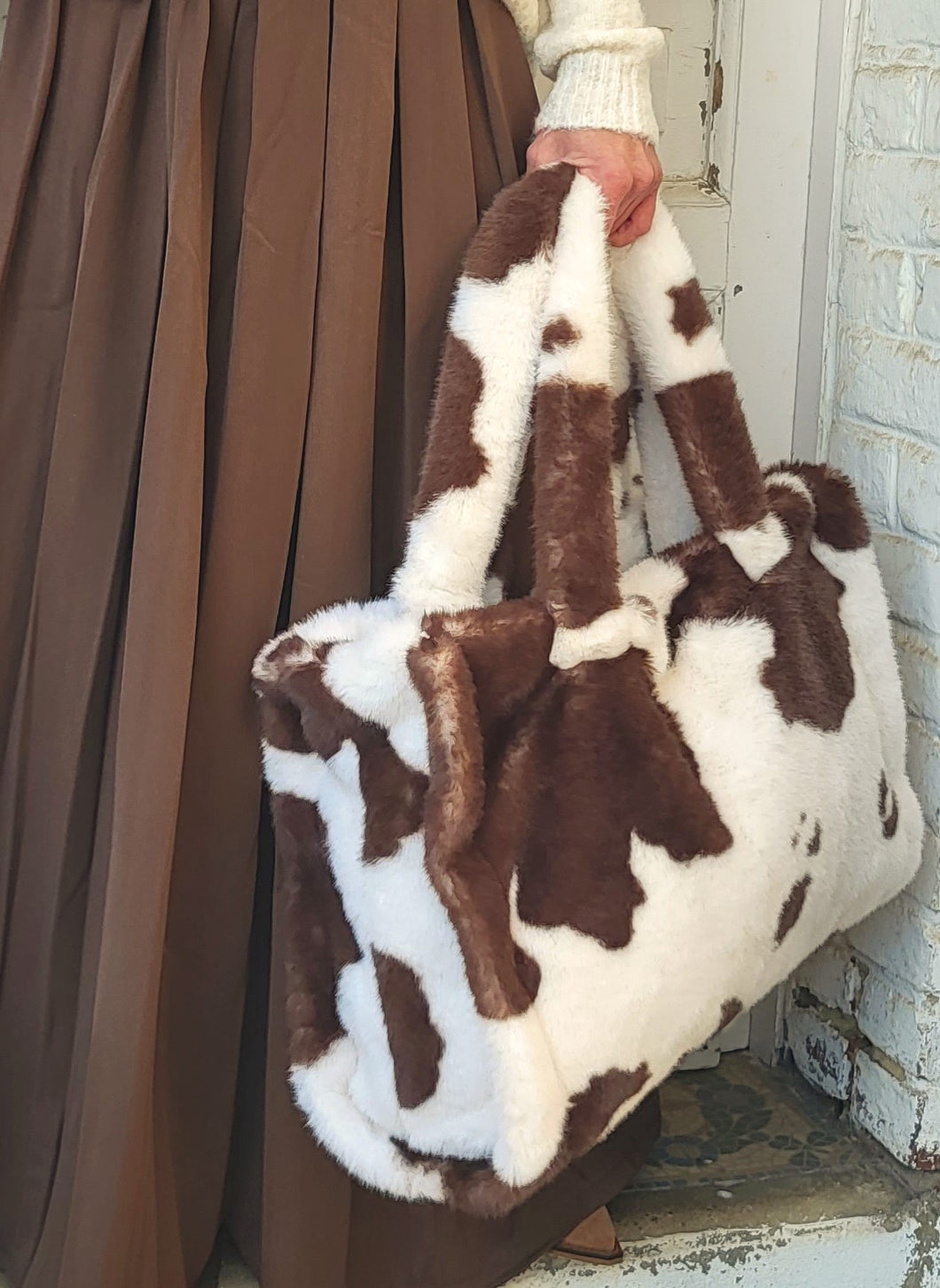 Sac fausse fourrure vache