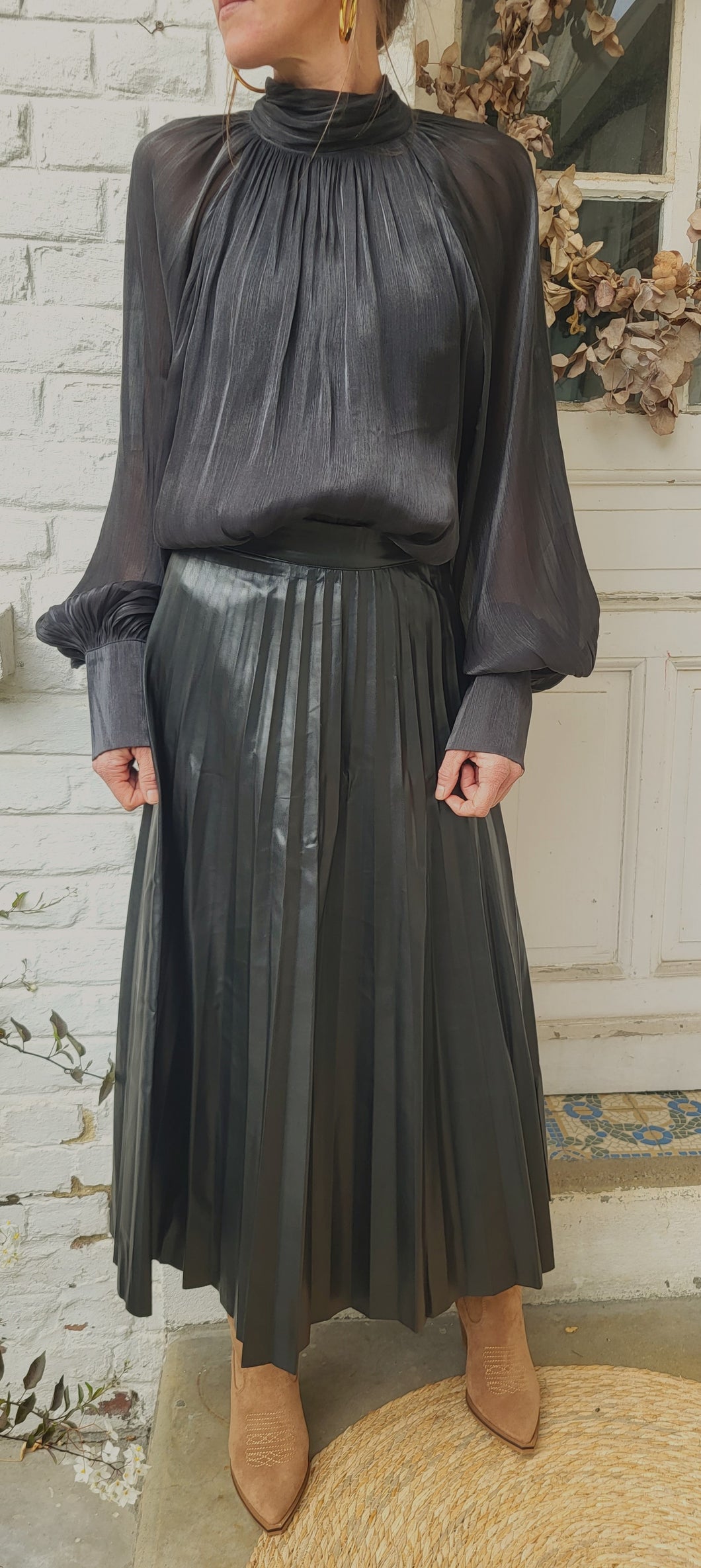 Jupe plissée simili