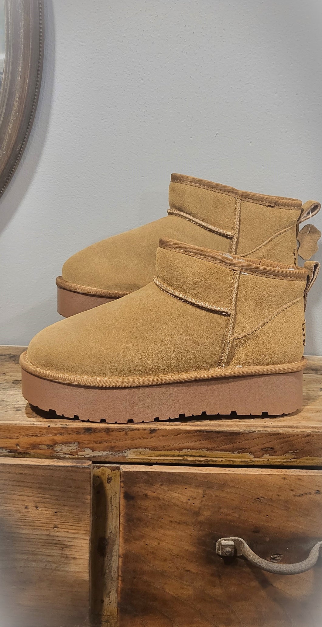 Boots fourrées camel