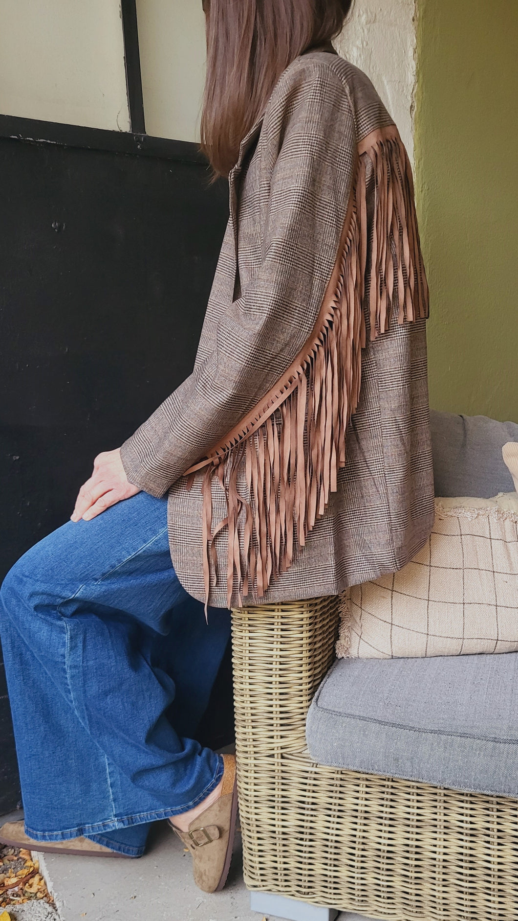 Veste Prince franges camel