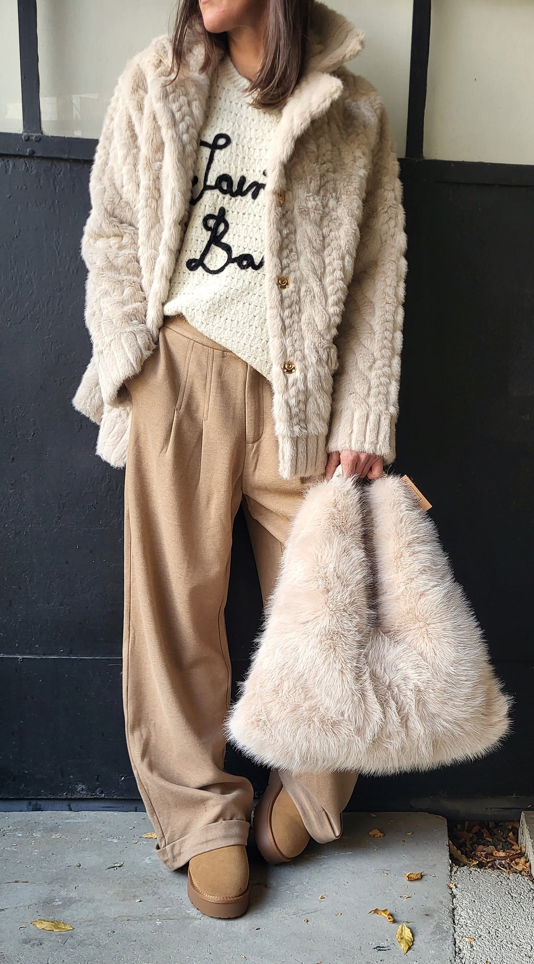 Pantalon camel pinces jogg