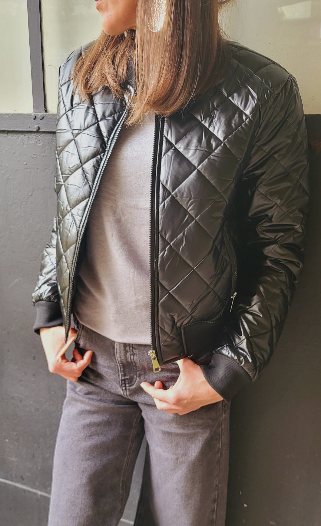 Bomber matelassé noir