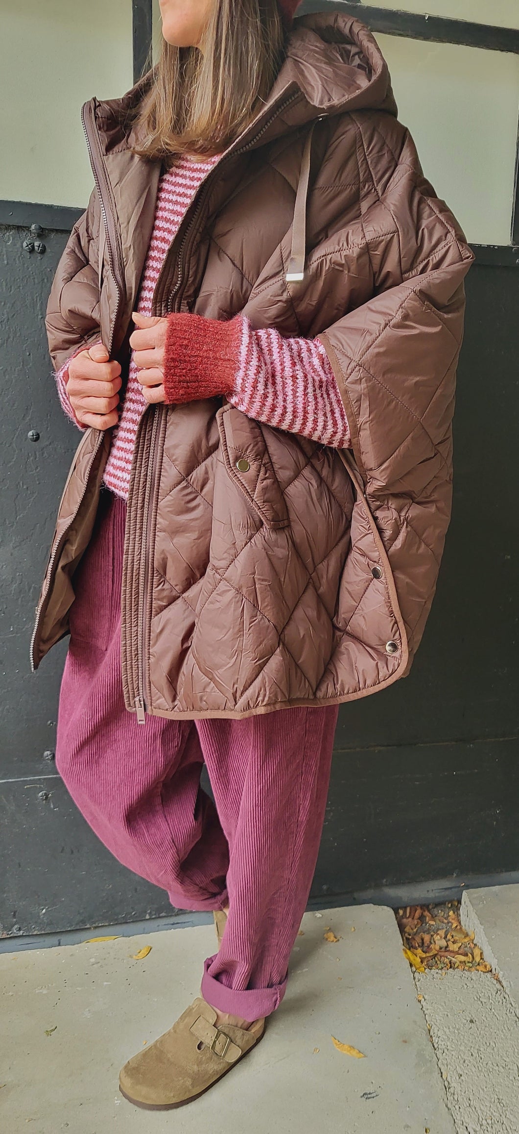 Manteau cape chocolat