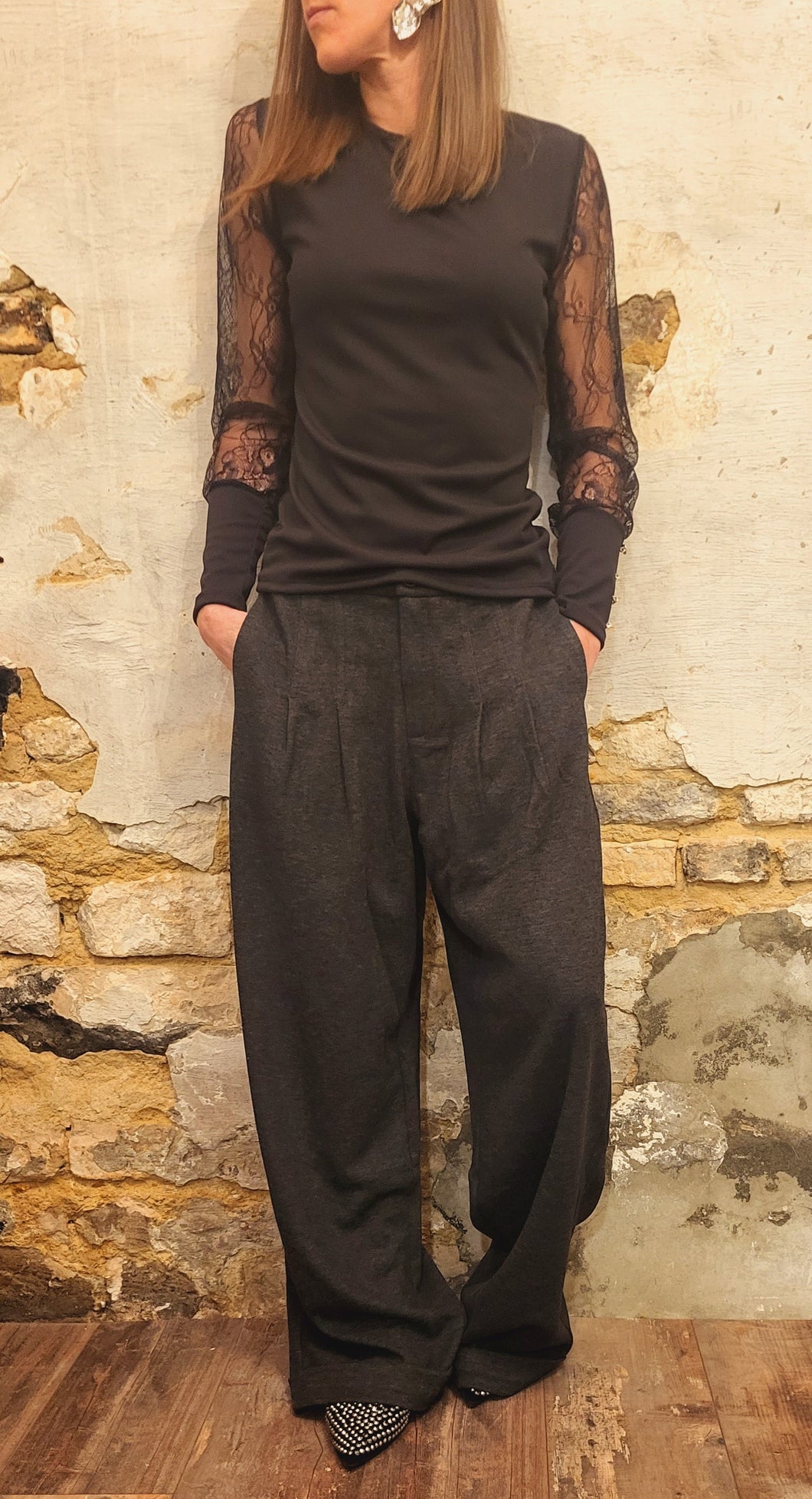 Pantalon gris pinces jogg