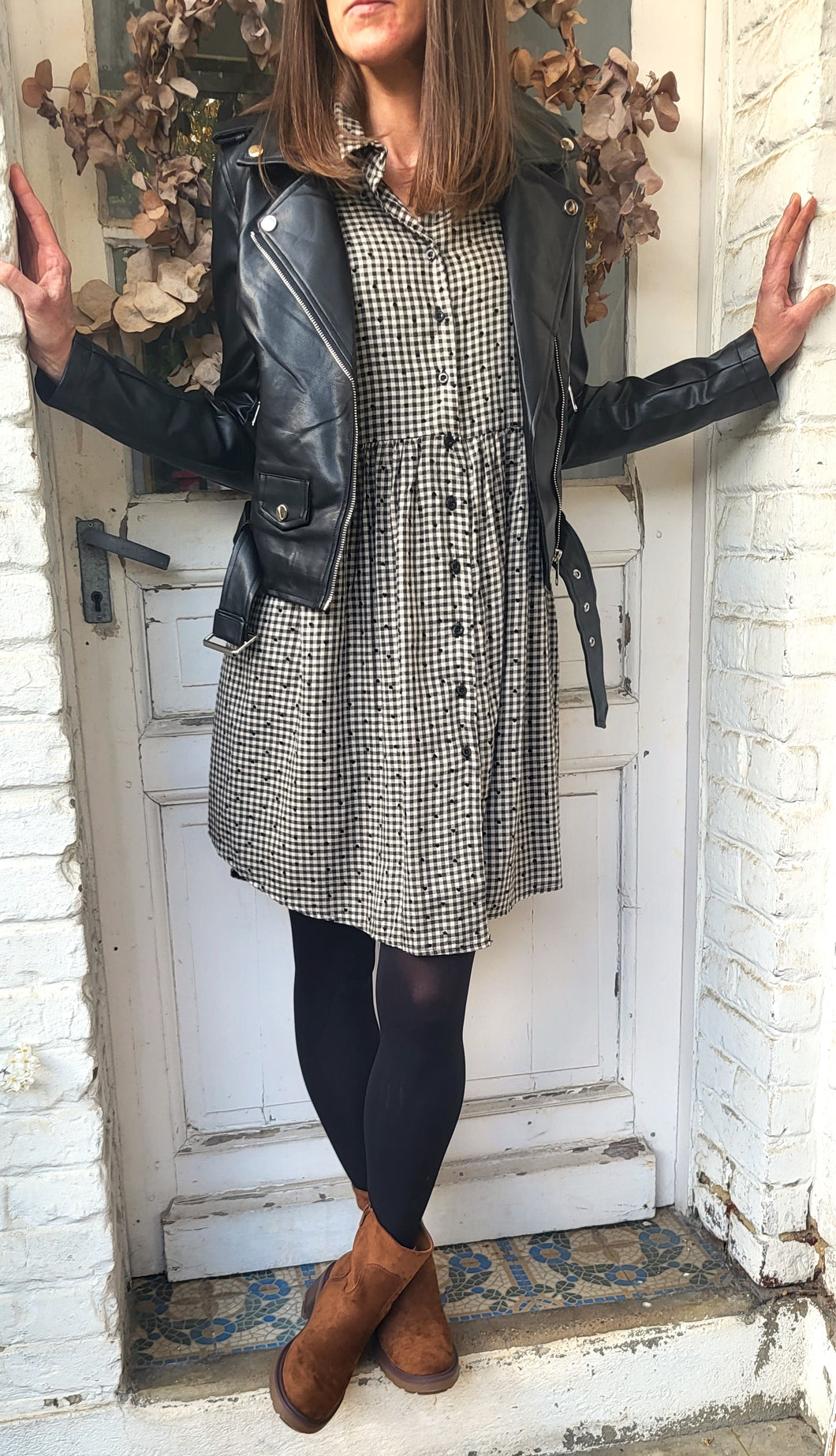 Robe courte chemise vichy