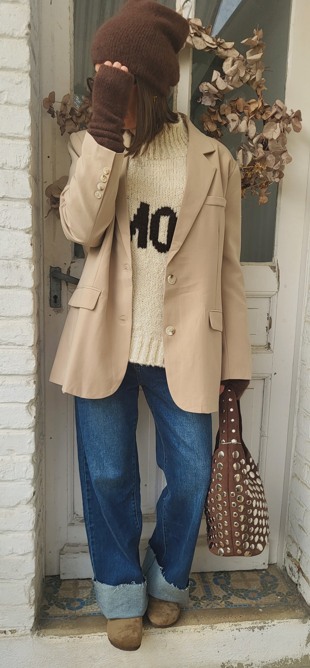 Blazer oversize beige