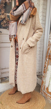 Charger l&#39;image dans la galerie, Manteau laine bouille Beige  / Chocolat chiné
