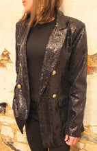Charger l'image dans la galerie, Veste blazer sequins noir
