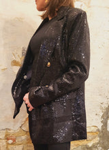 Charger l'image dans la galerie, Veste blazer sequins noir
