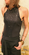 Charger l'image dans la galerie, Combinaison bretelle sequins noirs
