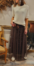 Charger l'image dans la galerie, Jupon tulle sequins Chocolat  / Noir
