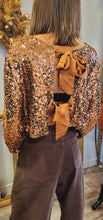 Charger l'image dans la galerie, Haut sequins bronze nœud
