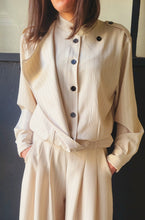Charger l'image dans la galerie, Veste bombers rayée beige ou marine
