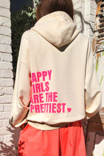 Charger l'image dans la galerie, Sweat capuche beige rose fluo
