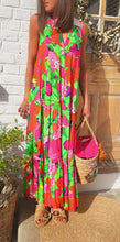 Charger l'image dans la galerie, Robe flowers verte
