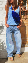 Charger l'image dans la galerie, Jean strass colors bleu
